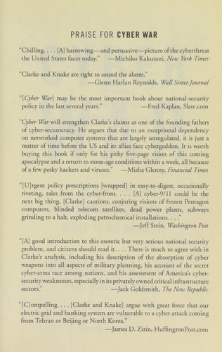 Cyber War by Richard A. Clarke and Robert Knake