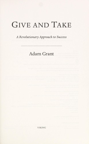 Give and Take by Adam Grant