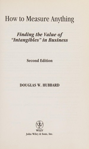 How to Measure Anything by Douglas W. Hubbard