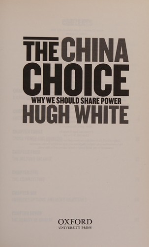 The China Choice by Hugh White